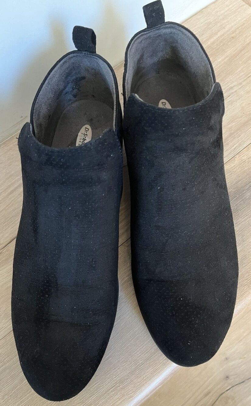 Dr. Scholl’s Ruler Black Microfiber Slip-On Ankle Bootie Loafer Shoes Womens 8M - Picture 8 of 10